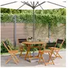 vidaXL Ensemble à manger de jardin 5pcs noir polypropylène bois massif