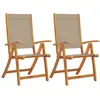vidaXL Chaises pliables de jardin lot de 2 bois d'acacia et textilène