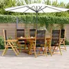 vidaXL Ensemble à manger de jardin 7pcs noir polypropylène bois massif