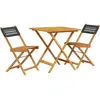 vidaXL Ensemble de bistro 3 pcs noir résine tressée et bois massif