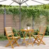 vidaXL Ensemble de bistro 3 pcs beige polypropylène et bois massif
