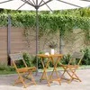 vidaXL Ensemble de bistro 3 pcs gris résine tressée et bois massif