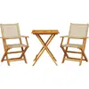 vidaXL Ensemble de bistro 3 pcs beige résine tressée et bois massif