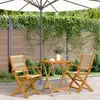 vidaXL Ensemble de bistro 3 pcs beige polypropylène et bois massif