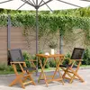 vidaXL Ensemble de bistro 3 pcs noir résine tressée et bois massif