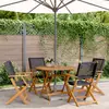 vidaXL Ensemble à manger de jardin 5 pcs résine tressée et bois massif