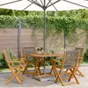 vidaXL Ensemble à manger de jardin 5pcs gris polypropylène bois massif