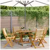 vidaXL Ensemble à manger de jardin 5pcs beige polypropylène et bois