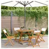 vidaXL Ensemble à manger de jardin 5 pcs blanc crème tissu bois massif