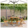 vidaXL Ensemble à manger de jardin 5 pcs anthracite tissu bois massif