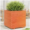 vidaXL Jardinière cire marron 70x70x72,5 cm bois de pin massif