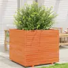 vidaXL Jardinière cire marron 80x80x72 cm bois de pin massif