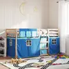 vidaXL Lit superposé avec rideaux bleu 90x200 cm bois pin massif