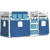 vidaXL Lit superposé avec rideaux bleu 80x200 cm bois pin massif