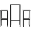 vidaXL Ensemble de bar de jardin 3 pcs noir acier enduit de poudre