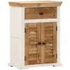 vidaXL Buffet blanc et marron 55x30x73 cm bois de manguier solide brut