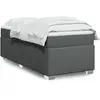 vidaXL Sommier à lattes de lit avec matelas Gris foncé 90x200 cm Tissu