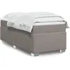 vidaXL Sommier à lattes de lit avec matelas Taupe 90x190 cm Tissu