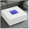 vidaXL Table basse avec LED infini blanc 100x100x40 cm