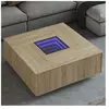 vidaXL Table basse avec LED infini chêne sonoma 100x100x40 cm