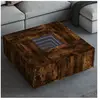 vidaXL Table basse avec LED infini chêne fumé 100x100x40 cm