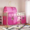 vidaXL Lit superposé avec rideaux rose 80x200 cm bois pin massif