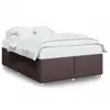 vidaXL Cadre de lit sans matelas marron foncé 140x200 cm tissu