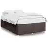 vidaXL Cadre de lit sans matelas marron foncé 140x190 cm tissu