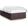 vidaXL Cadre de lit marron foncé 120x190 cm tissu