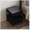vidaXL Table de chevet avec LED infini noir 40x40x51 cm