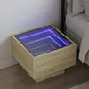 vidaXL Table de chevet avec LED infini chêne sonoma 40x40x30 cm