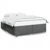 vidaXL Cadre de lit Gris foncé 200 x 200 cm Tissu