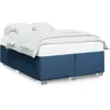 vidaXL Cadre de lit Bleu 140x190 cm Tissu