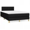 vidaXL Sommier à lattes de lit matelas et LED noir 120x190 cm tissu