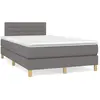 vidaXL Sommier à lattes de lit matelas LED gris foncé 120x190 cm tissu
