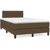 vidaXL Sommier à lattes de lit matelas et LED marron foncé 120x190 cm