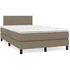 vidaXL Sommier à lattes de lit matelas et LED taupe 120x190 cm tissu
