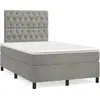 vidaXL Sommier à lattes de lit et matelas gris clair 120x190cm velours