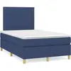 vidaXL Sommier à lattes de lit avec matelas bleu 120x190 cm tissu
