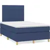 vidaXL Sommier à lattes de lit avec matelas bleu 120x190 cm tissu