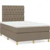 vidaXL Sommier à lattes de lit avec matelas taupe 120x190 cm tissu