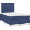 vidaXL Sommier à lattes de lit avec matelas bleu 120x190 cm tissu