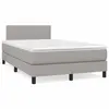 vidaXL Sommier à lattes de lit et matelas gris clair 120x190 cm tissu