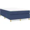vidaXL Sommier à lattes de lit avec matelas bleu 120x190 cm tissu