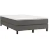 vidaXL Sommier à lattes de lit avec matelas gris 120x190 cm similicuir