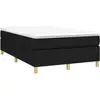 vidaXL Sommier à lattes de lit avec matelas noir 120x190 cm tissu