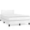 vidaXL Sommier à lattes de lit avec matelas blanc 120x190cm similicuir