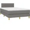 vidaXL Sommier à lattes de lit avec matelas gris foncé 120x190cm tissu