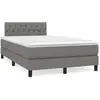 vidaXL Sommier à lattes de lit avec matelas gris foncé 120x190cm tissu