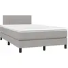 vidaXL Sommier à lattes de lit et matelas gris clair 120x190 cm tissu